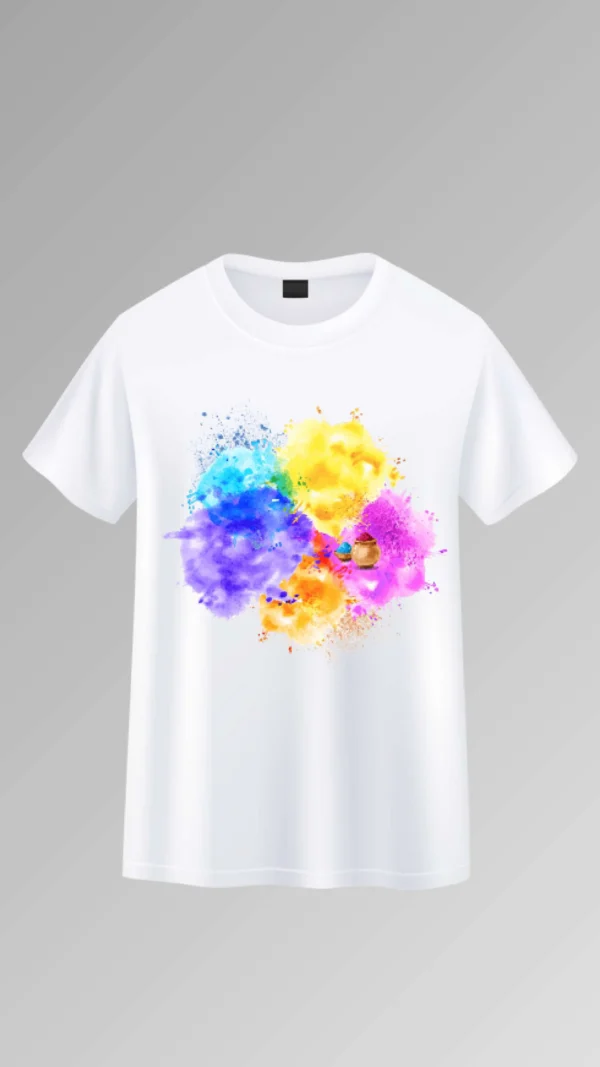 Holi Festival Vibes White T-Shirt