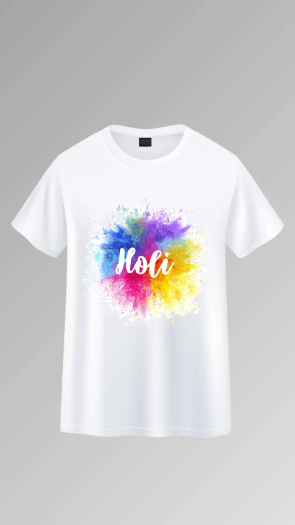 Gulal Glow White Holi T-Shirt