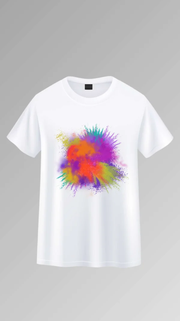 Splash of Joy White Holi T-Shirt