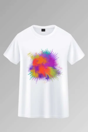 Women’s White Holi T-Shirt – Celebrate in Style and Comfort