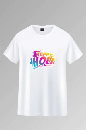 Soft White T-Shirt for Holi Colors & Joy