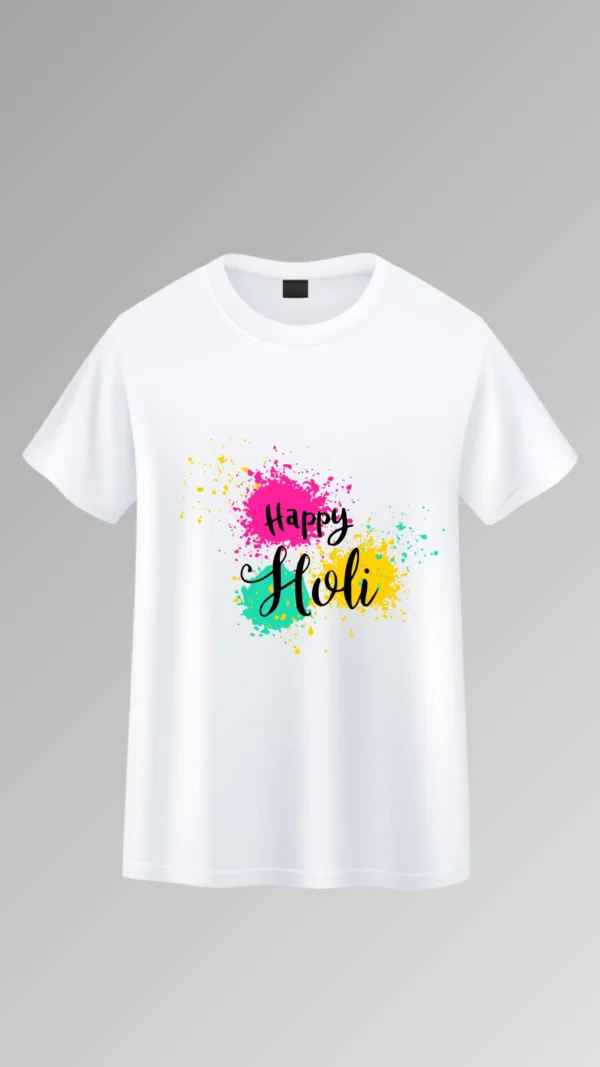 Color Splash Holi White T-Shirt