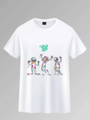 Festive Splash Holi White T-Shirt