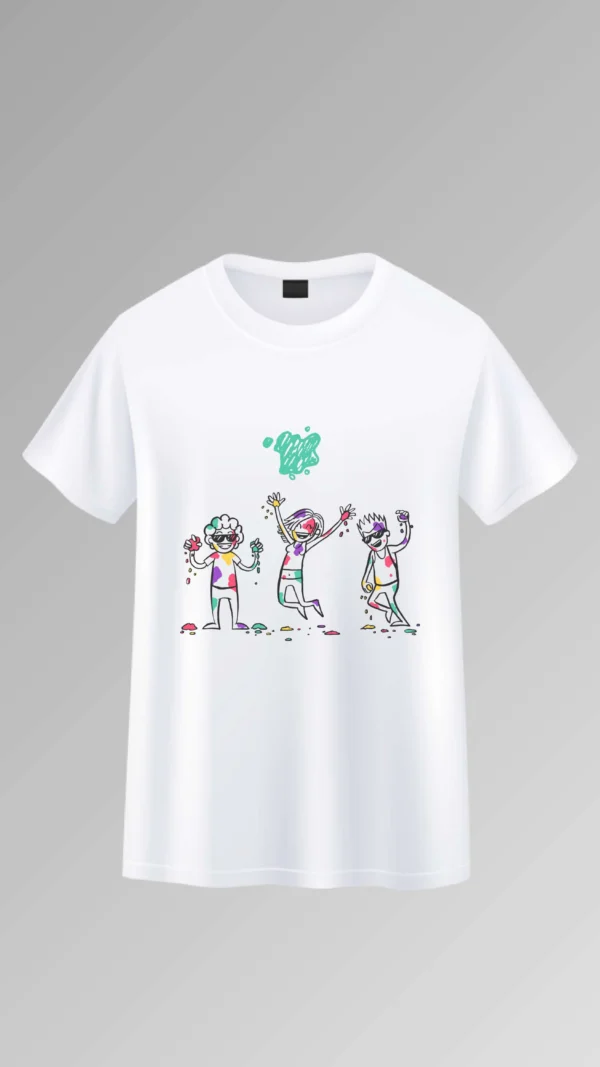Festive Splash Holi White T-Shirt